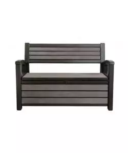 PANCHINA CASSAPANCA KETER "UDSON STORAGE BENCH" IN RESINA GRIGIO, 132,7X61,2X89 CM